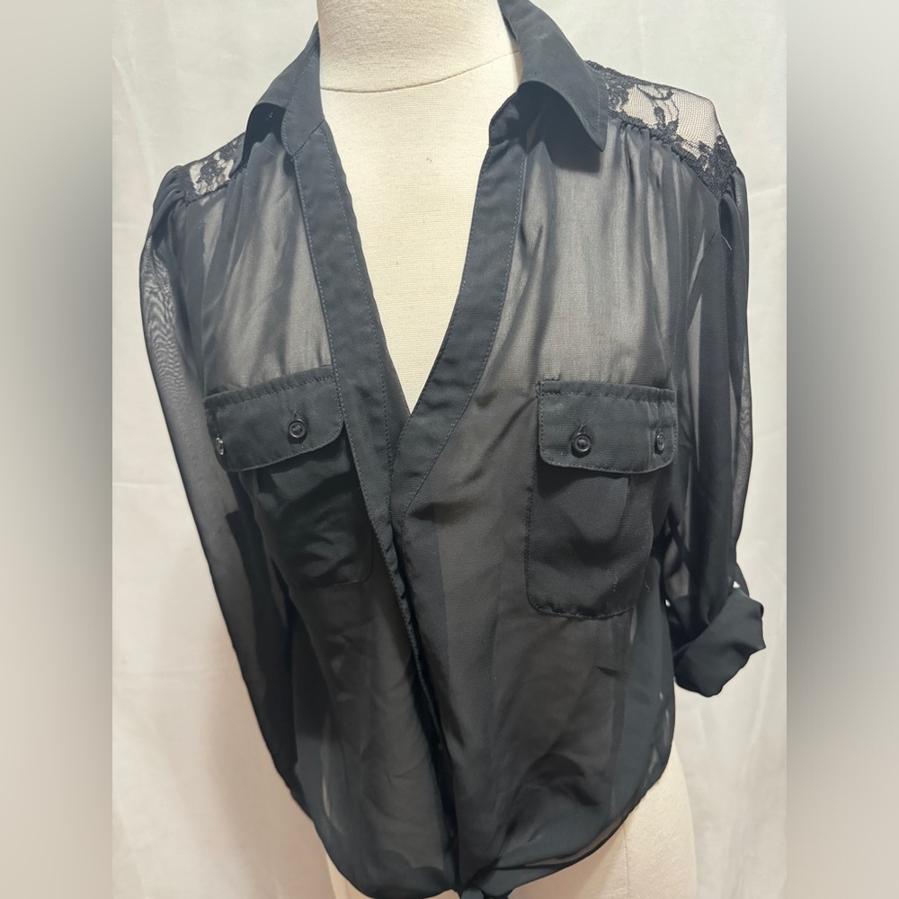 Large sheer candies crop top